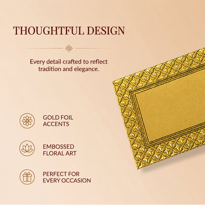 Golden Yellow Mandala Border Shagun Envelopes