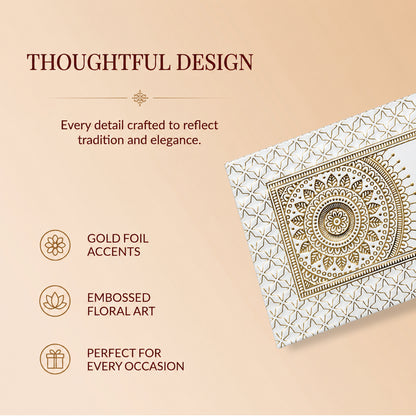 Silver Grey Mandala Border Shagun Envelopes