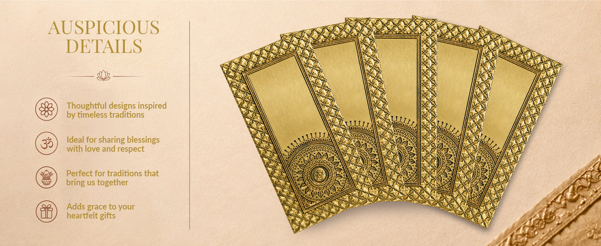 Antique Gold Mandala Shagun Envelopes
