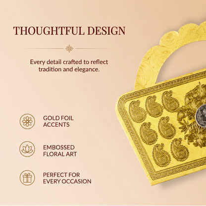 Designer Yellow Purse Style Shagun Envelopes