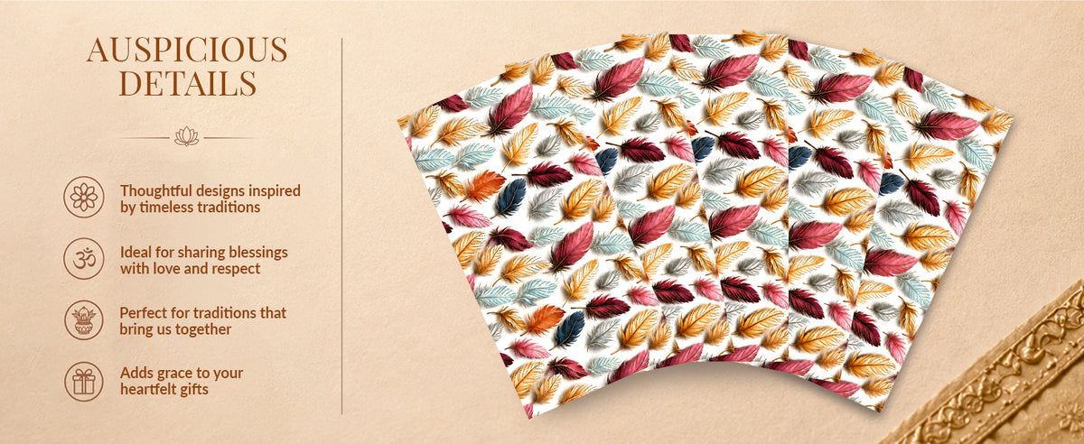 Multicolour Feather Shagun Envelopes