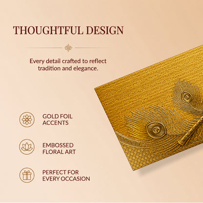 Mustard Gold Patterned Shagun Envelopes