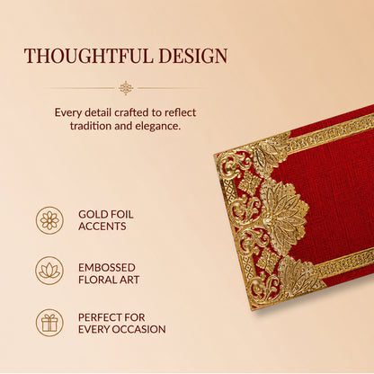 Deep Red & Gold Shagun Envelopes
