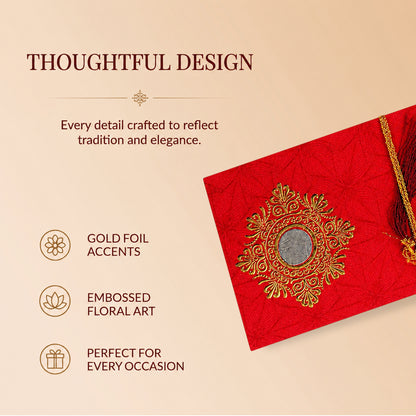 Festive Red & Gold Fold-Open Shagun Envelopes