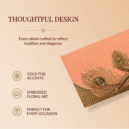 Blush Peach Patterned Shagun Envelopes