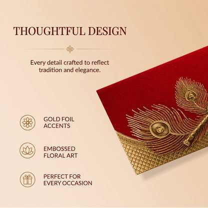 Red Gold Patterned Shagun Envelopes