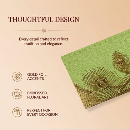 Sage Green Patterned Shagun Envelopes