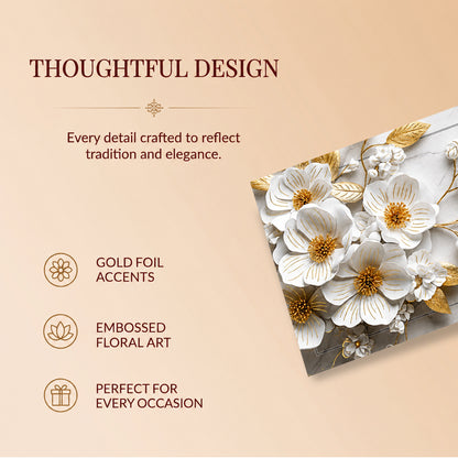 White Floral Embellished Shagun Envelopes
