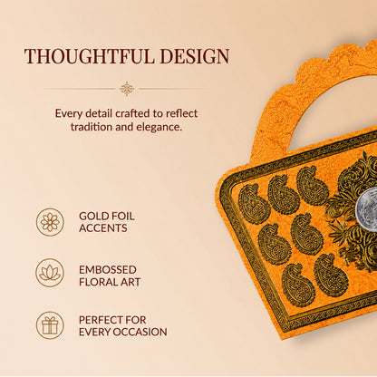 Designer Orange Purse Style Shagun Envelopes