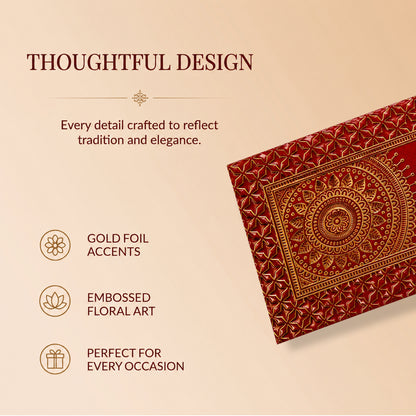 Red Mandala Border Shagun Envelopes