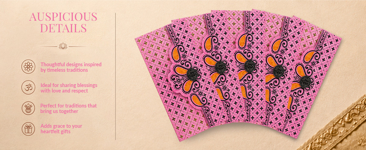 Blush Pink Gold Shagun Envelopes