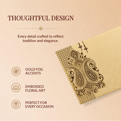 Ivory Gold Floral Shagun Envelopes