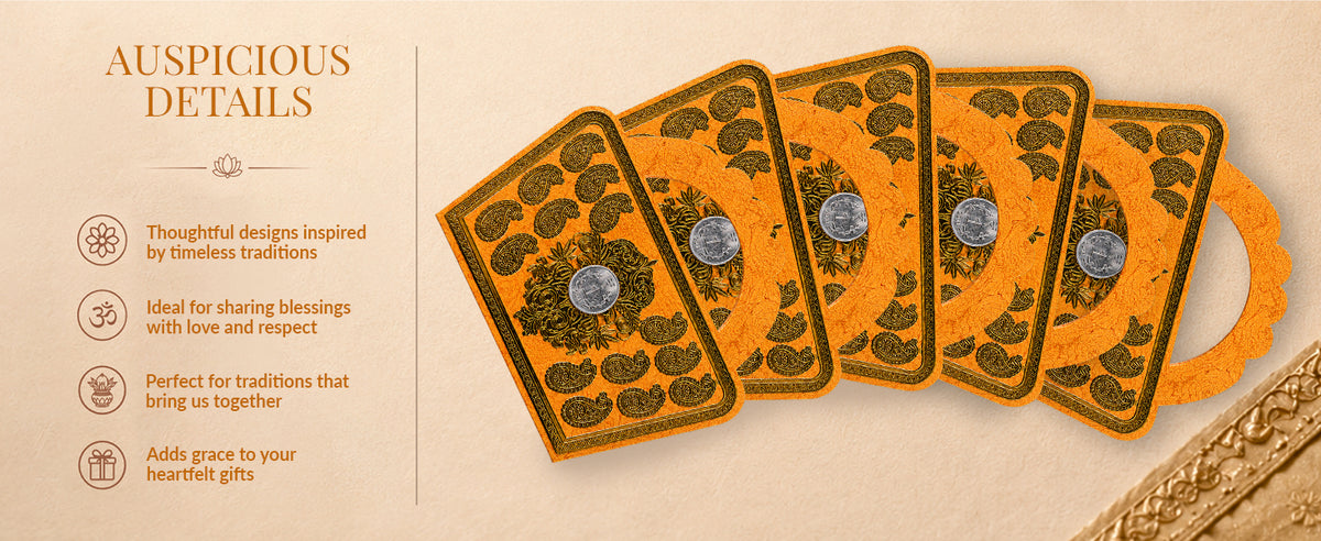 Designer Orange Purse Style Shagun Envelopes