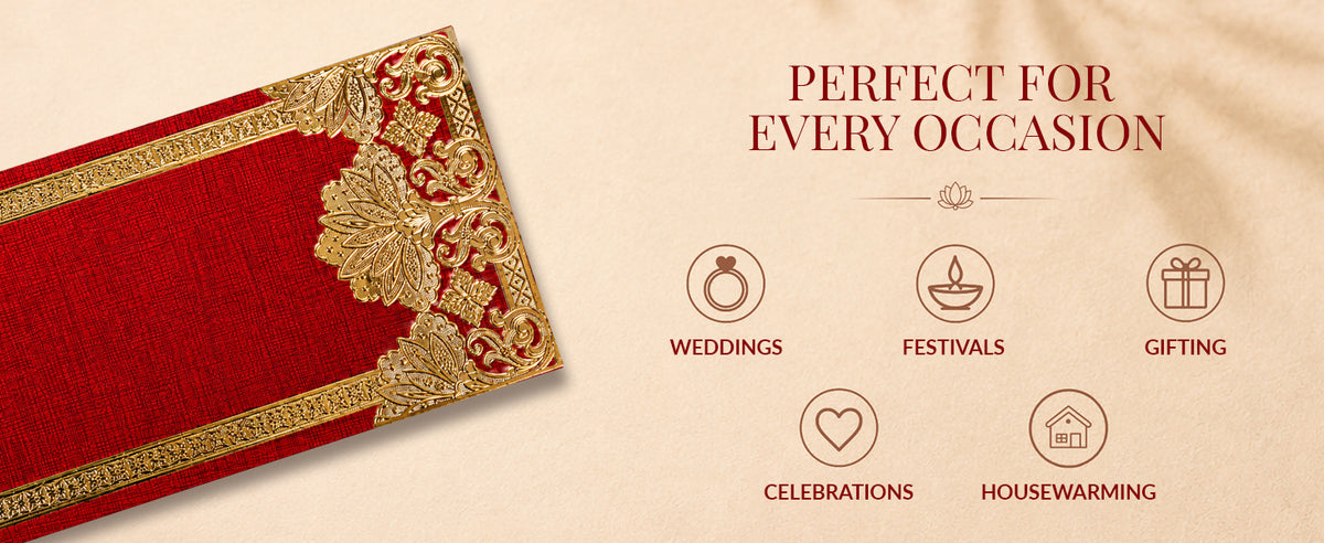 Deep Red & Gold Shagun Envelopes