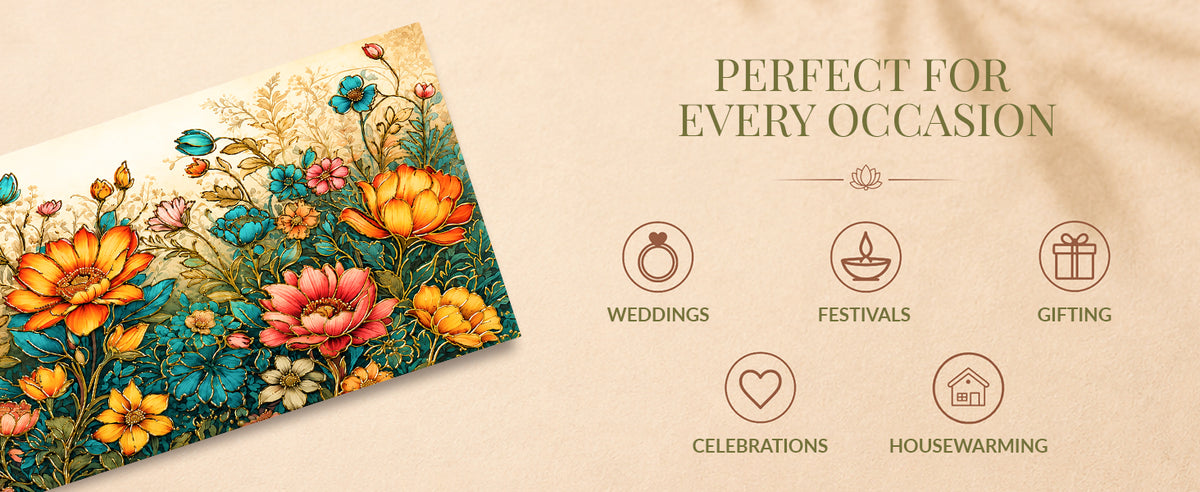 Teal Floral Garden Printed Shagun Envelopes