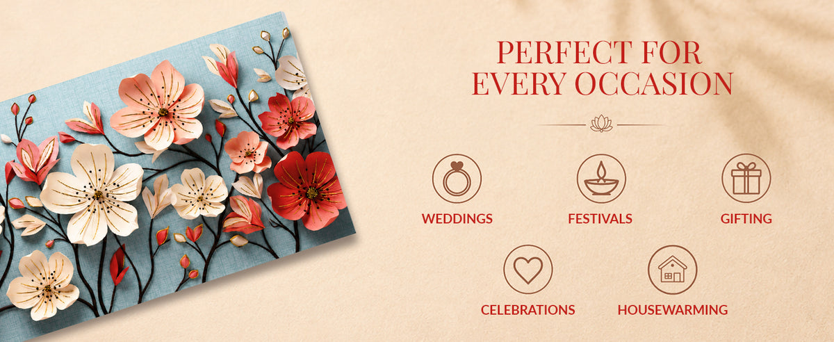 Teal Floral Embellished Shagun Envelopes