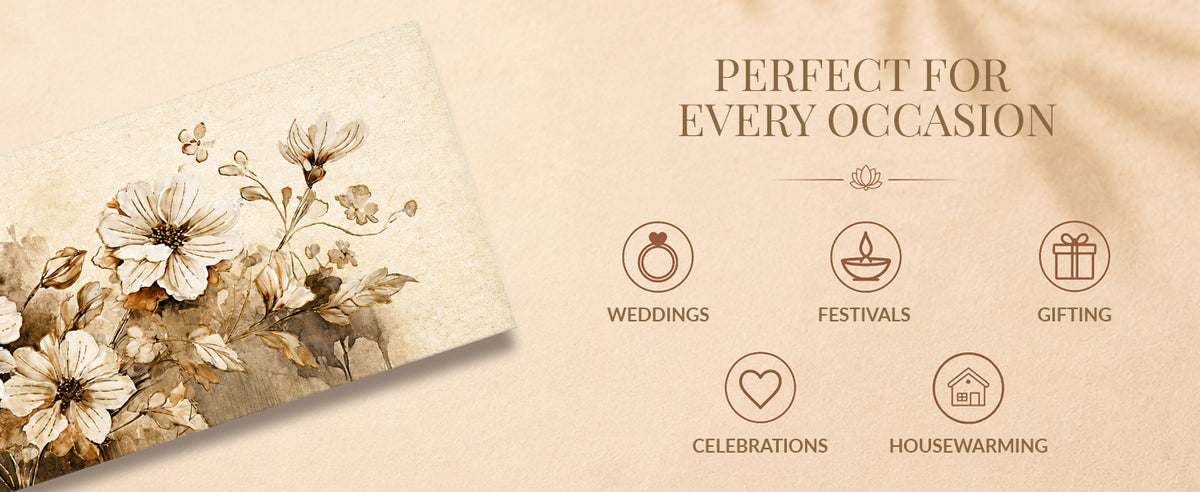 Ivory White Floral Shagun Envelopes