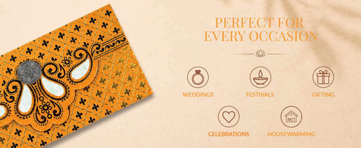 Golden Ornamental Shagun Envelopes