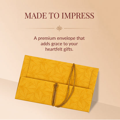 Mustard Yellow & Gold Fold-Open Shagun Envelopes