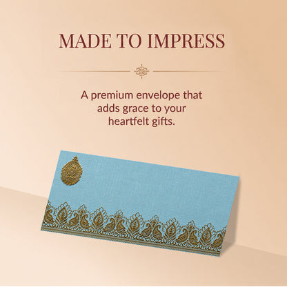 Mint Green & Gold Lotus Shagun Envelopes