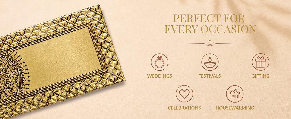 Antique Gold Mandala Shagun Envelopes