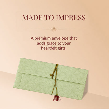 Sage Green & Gold Fold-Open Shagun Envelopes