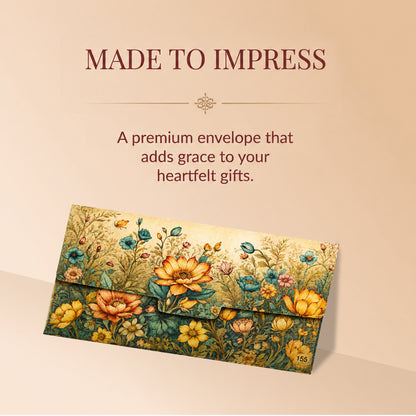 Teal Floral Garden Printed Shagun Envelopes