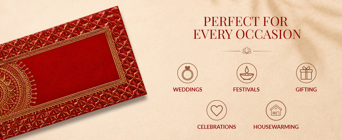 Red Mandala Border Shagun Envelopes