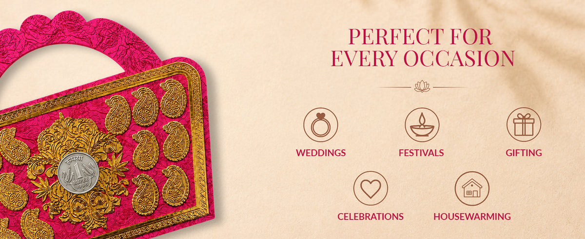Designer Pink Purse Style Shagun Envelopes