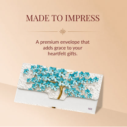 Turquoise Blossom Tree Printed Shagun Envelopes