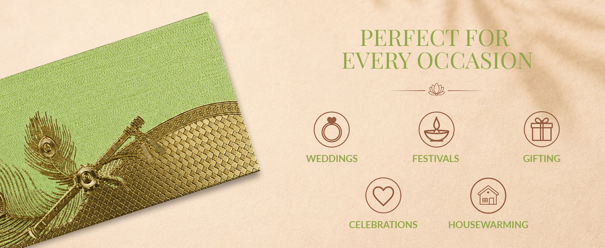 Sage Green Patterned Shagun Envelopes