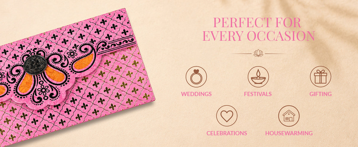 Blush Pink Gold Shagun Envelopes