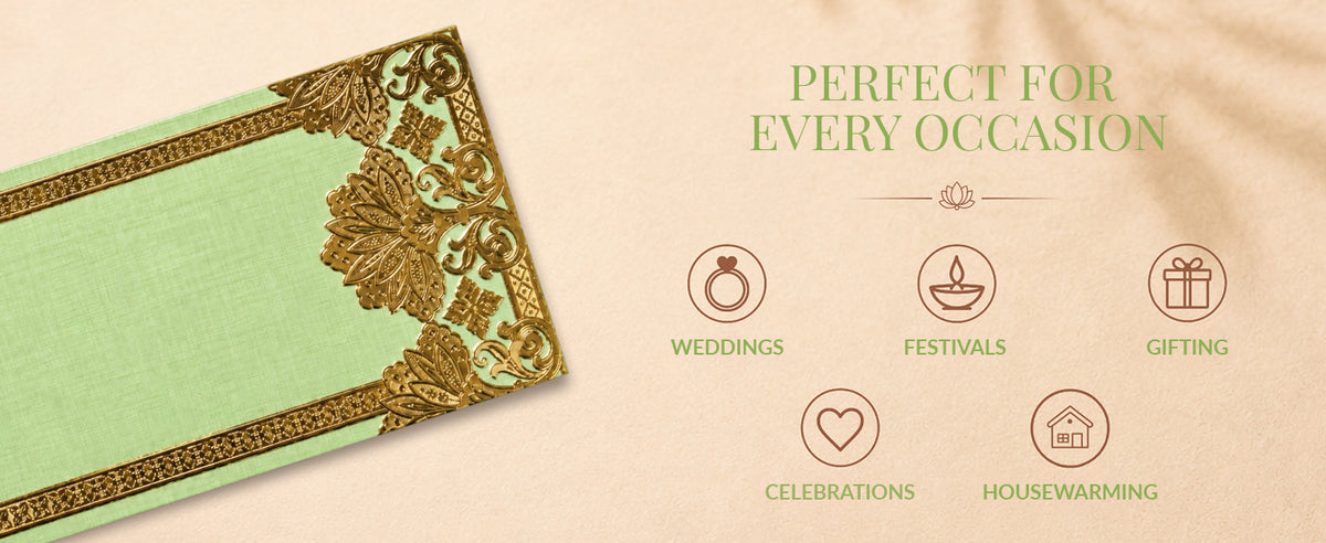Sage Green & Gold Shagun Envelopes