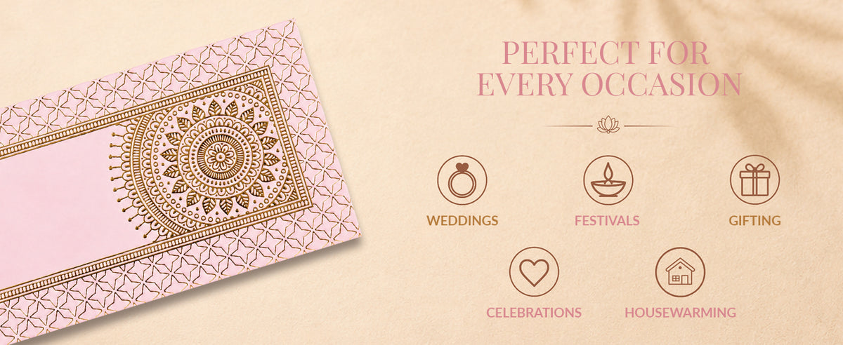 Blush Pink Mandala Shagun Envelopes
