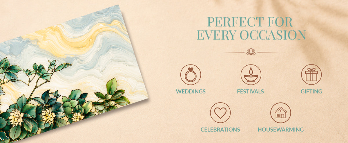 Blue Botanical Garden Printed Shagun Envelopes