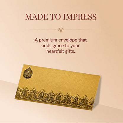 Mustard Gold Lotus Shagun Envelopes