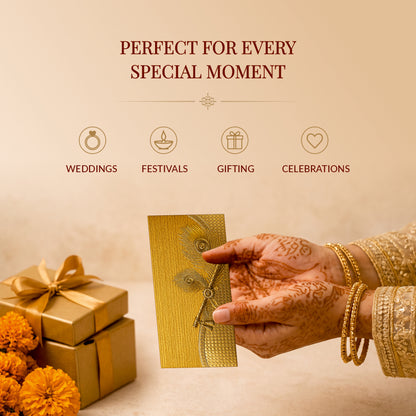 Mustard Gold Patterned Shagun Envelopes