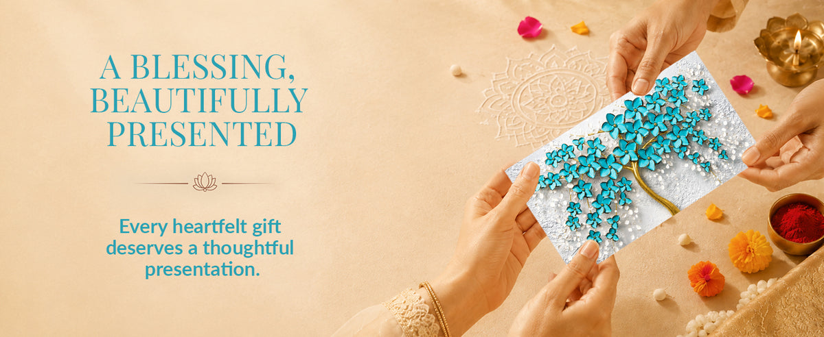 Turquoise Blossom Tree Printed Shagun Envelopes