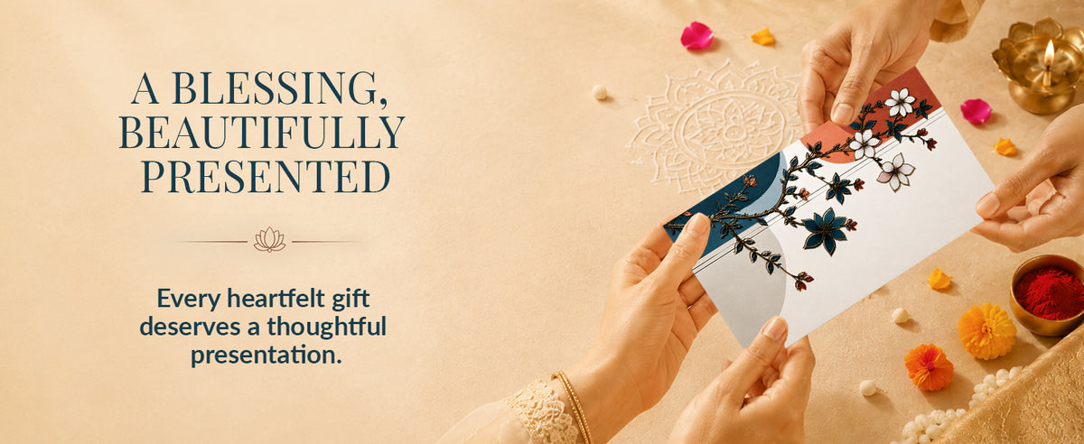 Midnight Floral Landscape Printed Shagun Envelopes