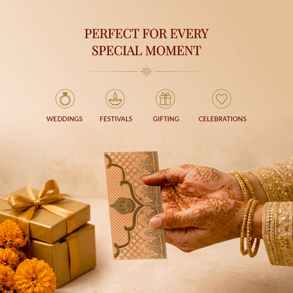 Peach & Gold Lotus Shagun Envelopes