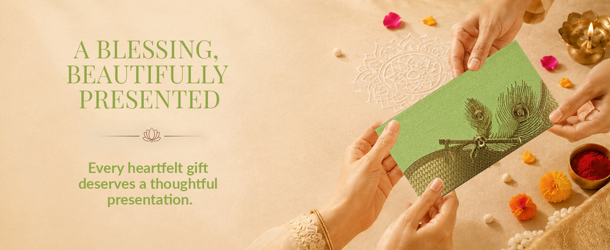 Sage Green Patterned Shagun Envelopes