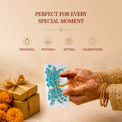Turquoise Blossom Tree Printed Shagun Envelopes