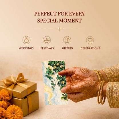 Blue Botanical Garden Printed Shagun Envelopes