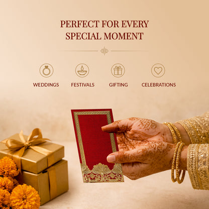 Deep Red & Gold Shagun Envelopes