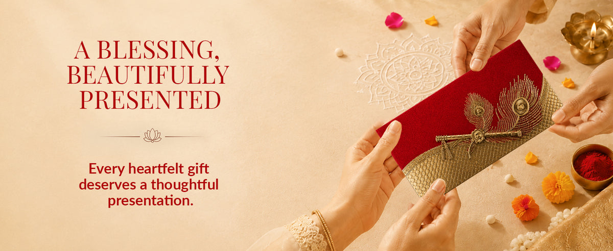 Red Gold Patterned Shagun Envelopes
