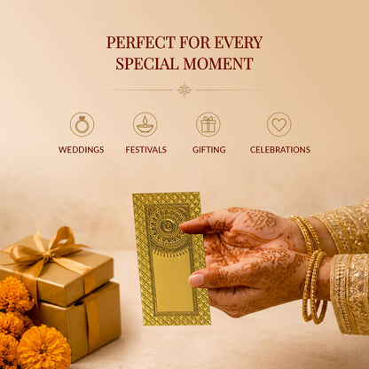 Golden Yellow Mandala Border Shagun Envelopes