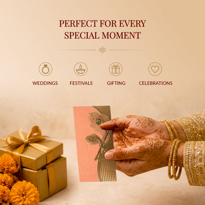 Blush Peach Patterned Shagun Envelopes