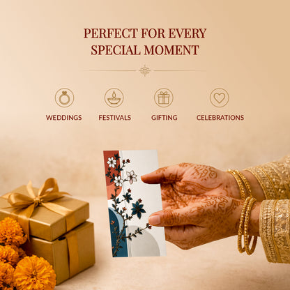 Midnight Floral Landscape Printed Shagun Envelopes