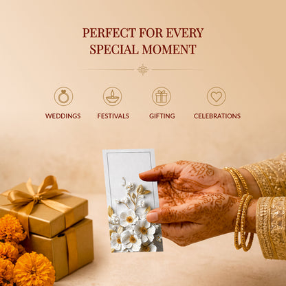 White Floral Embellished Shagun Envelopes