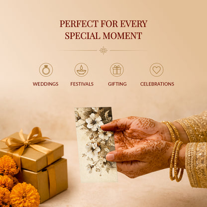 Ivory White Floral Shagun Envelopes
